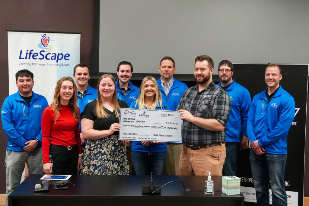 East River Presents lifescape with a check.